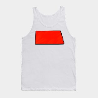 Bright Red North Dakota Outline Tank Top